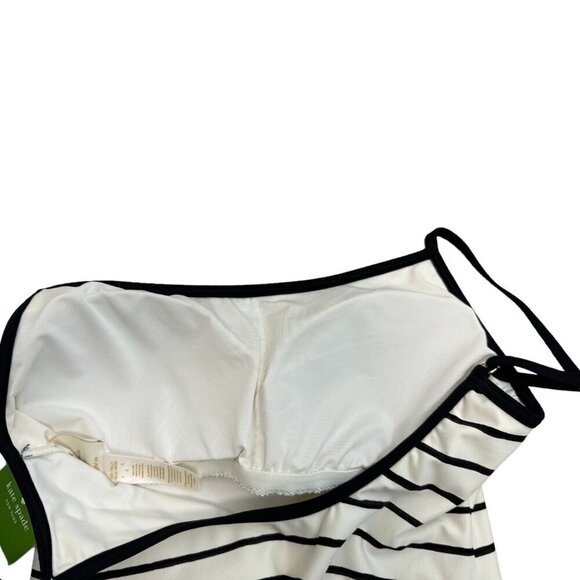 Kate Spade NY NWT $138 Bathing Beauty Graphic Striped 1-Piece Swimsuit Cream LG - Picture 7 of 8